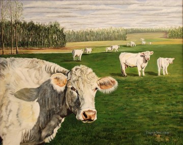 Ganado Vaca Toro Painting - vacas lee mims